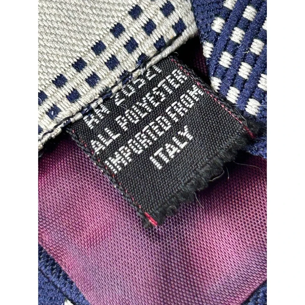 Montgomery Ward‎ Mens Classic Striped Necktie Red Blue White Polyester